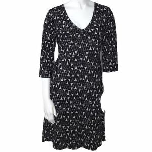 Toad & Co. Rosalinda Dress Black Line Print New